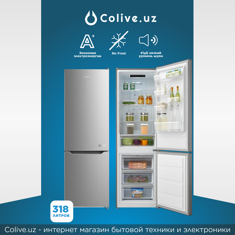 Холодильник Midea MDRB424FGF02I 318 л, металлик, No Frost