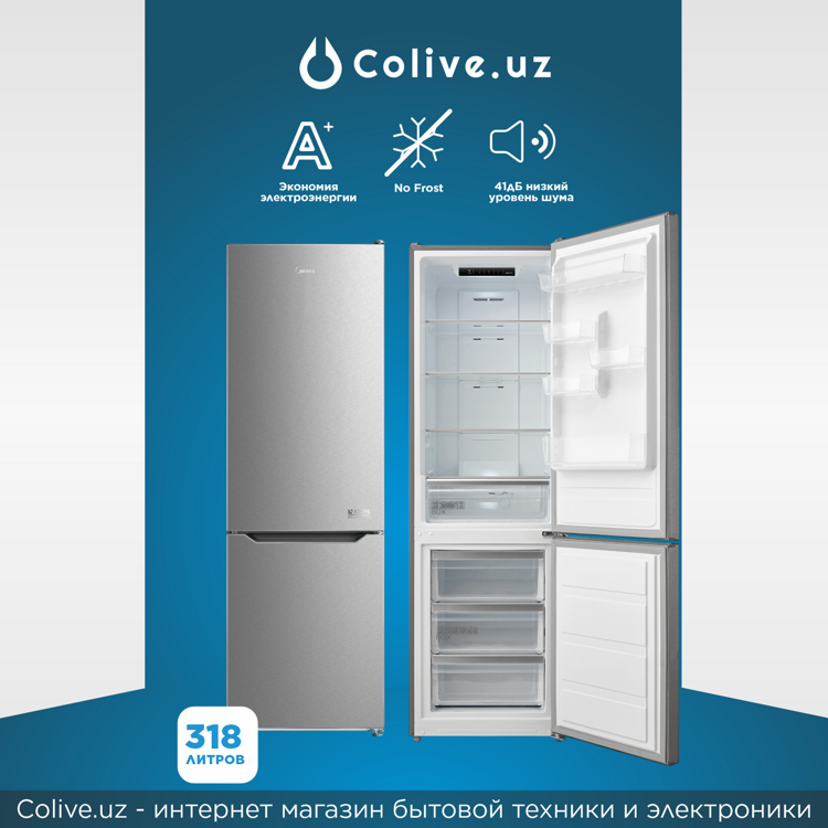 Холодильник Midea MDRB424FGF02I 318 л, металлик, No Frost